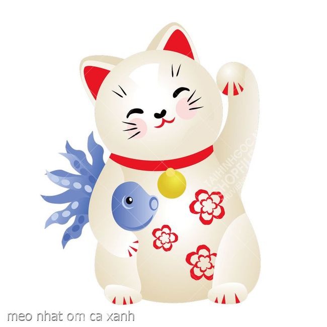 meo nhat om ca xanh